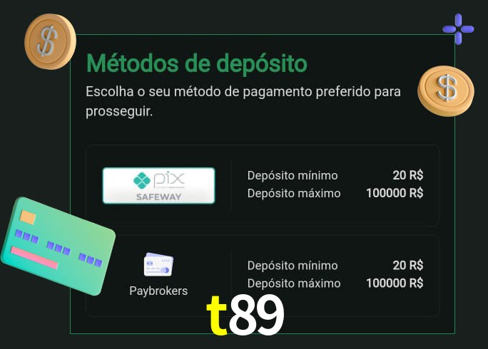 O cassino t89 oferece uma grande variedade de métodos de pagamento